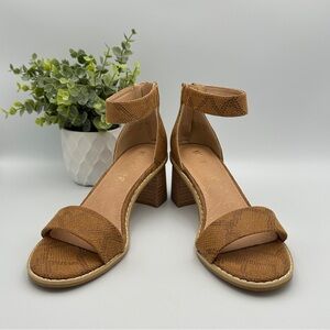 Mi.iM Women’s Brown Leather Block Heel Sandals Shoes Size 7.5